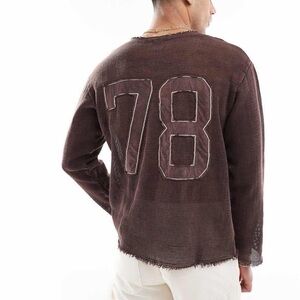 Bershka Oversized Mesh T-shirt Jersey In Brown